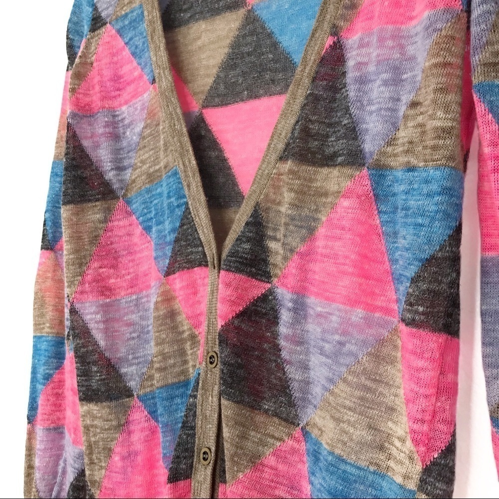 Madewell Geometric Triangle Button Up Cardigan Sw… - image 5